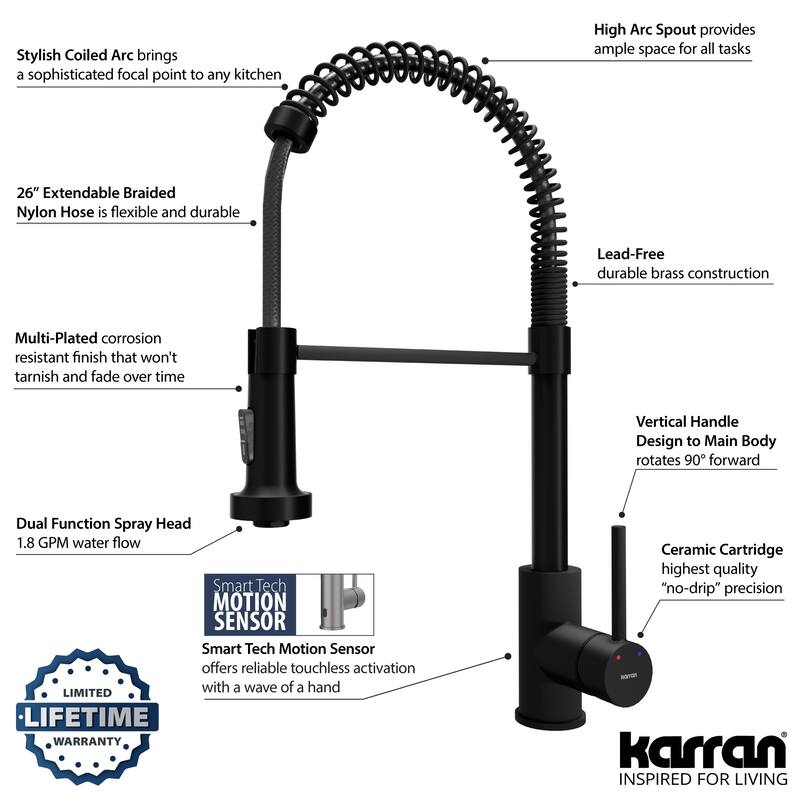 Karran Loxton Touchless Single-Handle Pull-Down Sprayer Kitchen Faucet