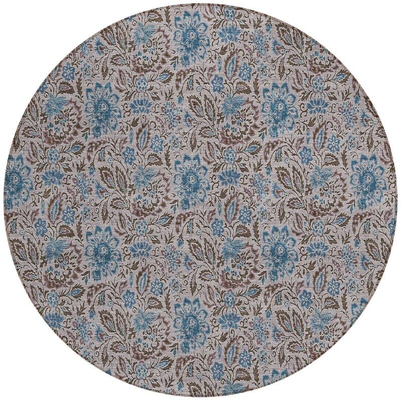 HomeRoots Floral Transitional Rectangle Outdoor Rug