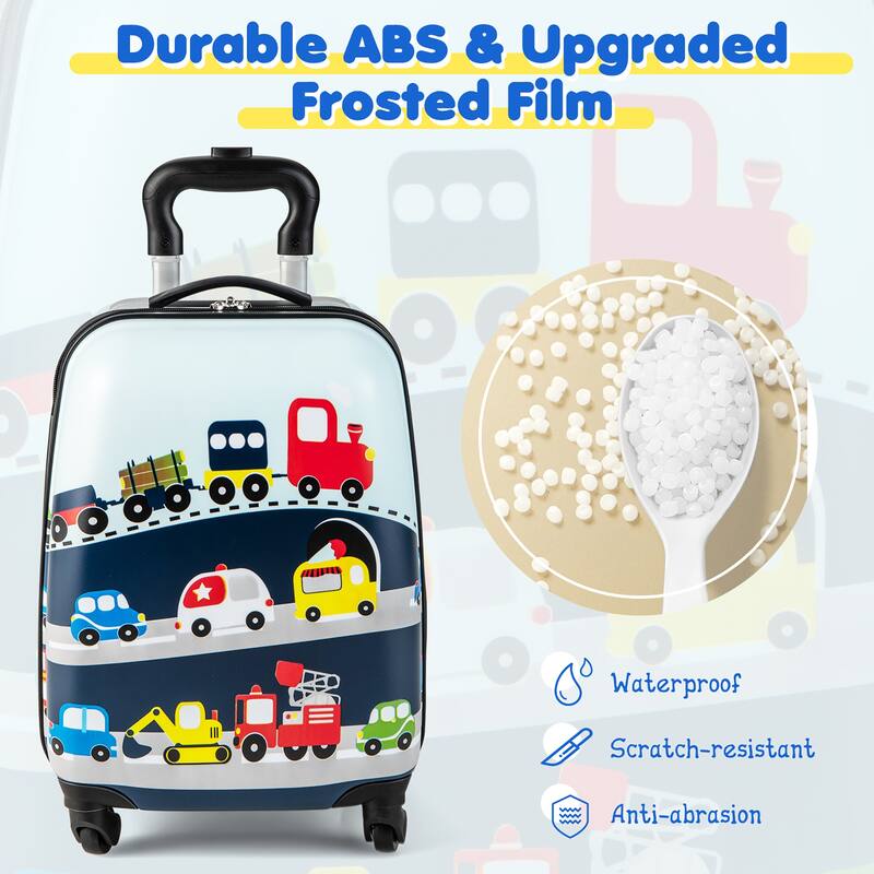 Costway 2PC Kids Carry On Luggage Set 12" Backpack and 16" Rolling - See Details