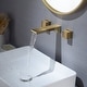 preview thumbnail 3 of 2, waterfall Brushed gold wall mount Dual Handle Bathroom Sink Faucets with Brass Pop up Overflow Drain - 5' x 11'