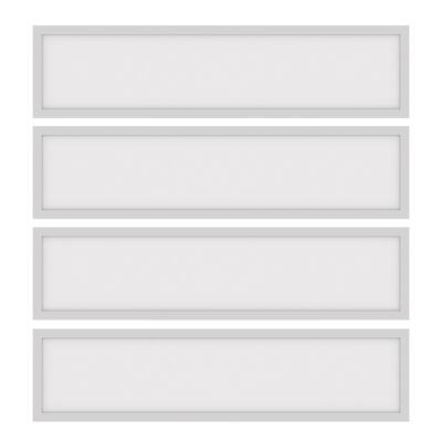1x4 FT Surface Mount LED Flat Panel Light, Selectable Wattage and CCT, Dimmable, Damp Rated, UL Listed, 4 Pack - 47.81