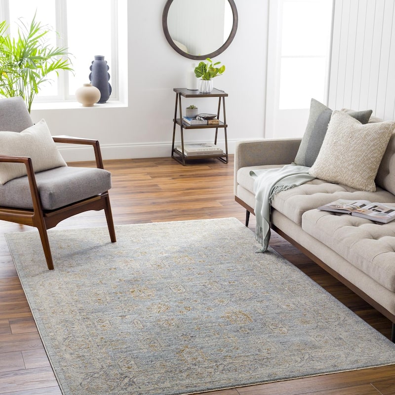 Livabliss Traditional Avant Garde Medallion Area Rug - 12' x 15' - Pale Blue