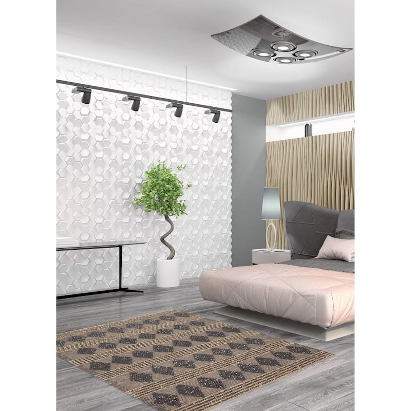 ECARPETGALLERY Braid weave Sienna Grey, Taupe Wool Rug - 5'0 x 6'9