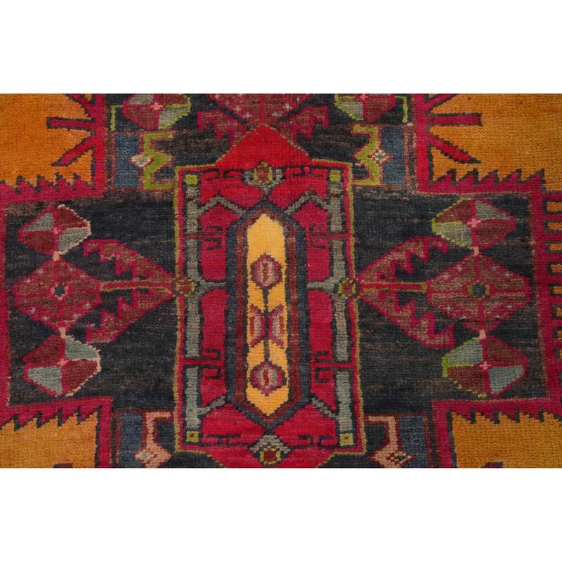 Hand Knotted Oriental 100% Wool Carpet Traditional Tribal Oranges & Rust Meshkin Runner Rug - 10' 9'' X 3' 10''