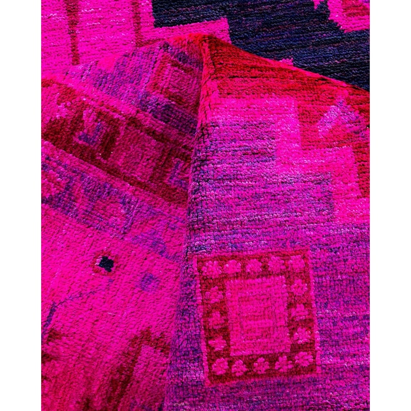 Overdyed, One-of-a-Kind Hand-Knotted Area Rug - Pink - 8' 10" x 12' 3"