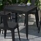 preview thumbnail 2 of 10, All-Weather Resin Top Square Table & 4 Metal Chairs with Poly Resin Seats - 31.5"W x 31.75"D x 28.25"H