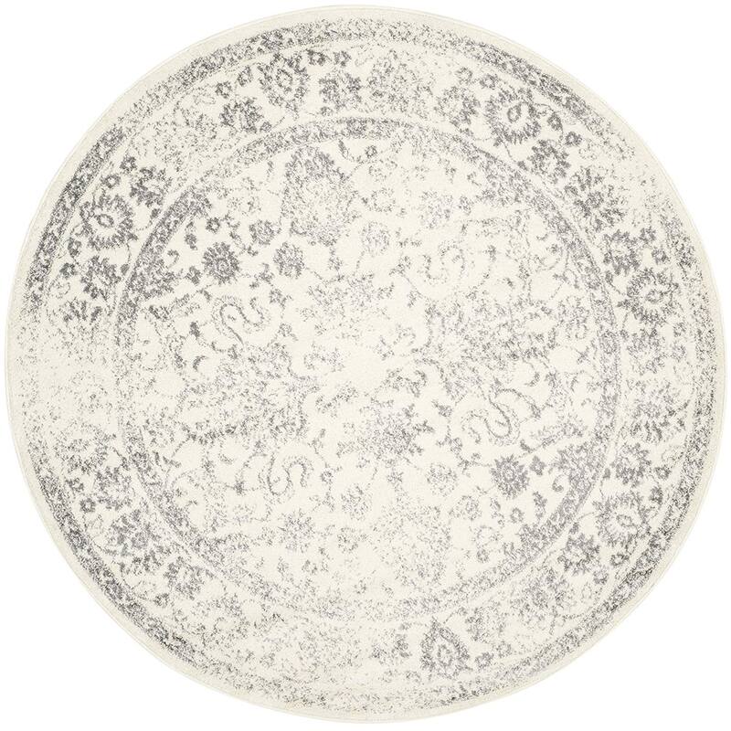 X-Large Area Rug 11x15 Ivory Silver Oriental Distressed Non-Shedding Living Room Rug - 180 x 132