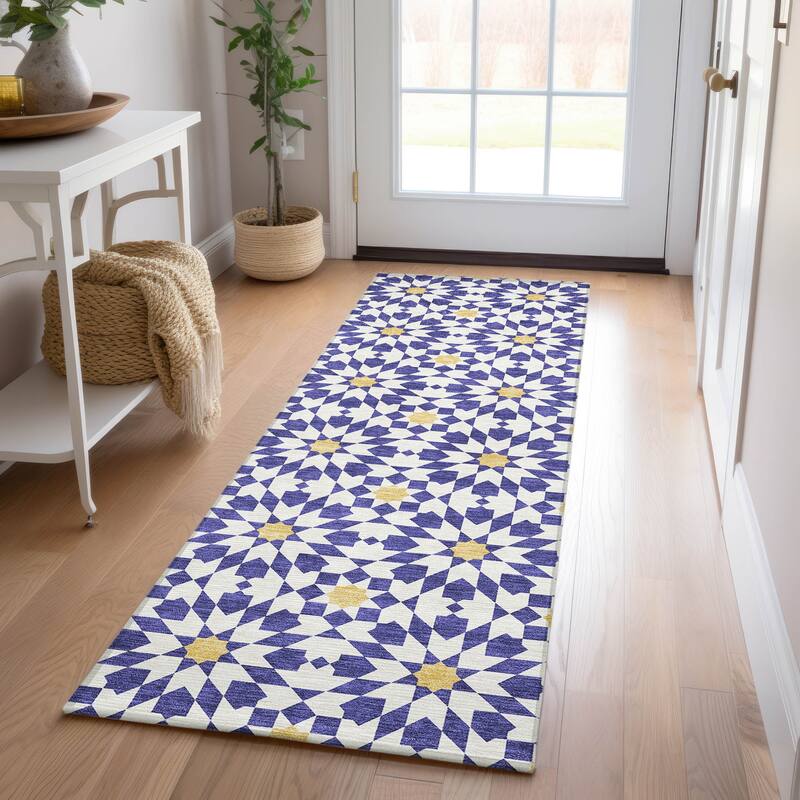 Machine Washable Indoor/ Outdoor Chantille Morrocan Boho Rug