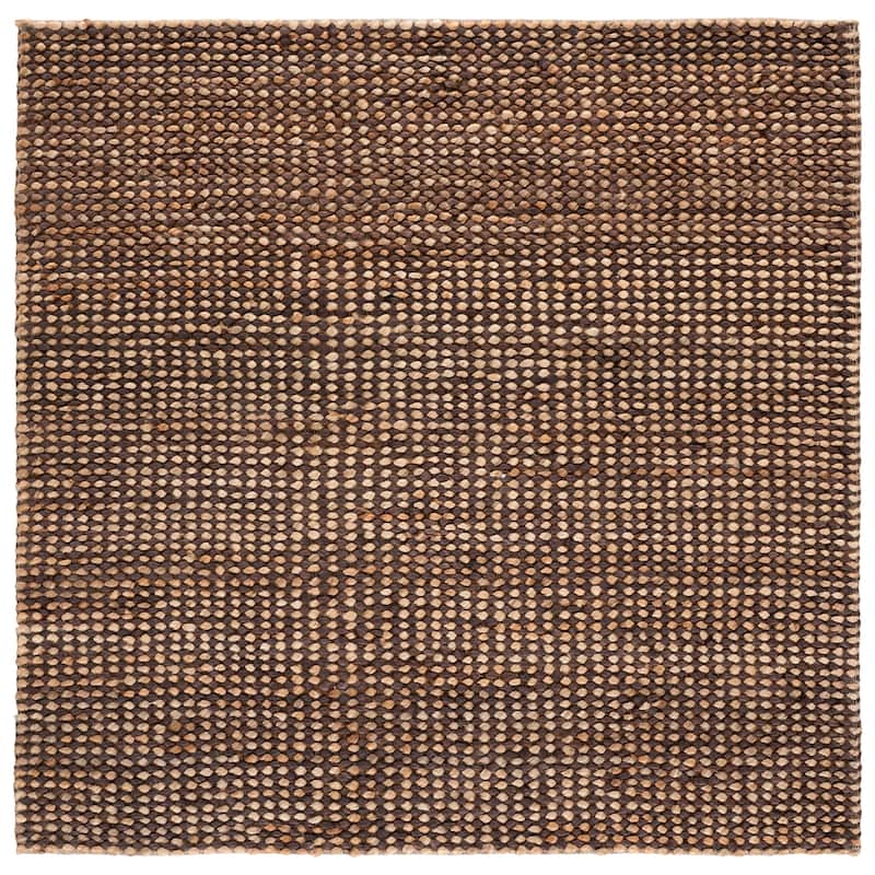 SAFAVIEH Handmade Natural Fiber Couture Seka Jute & Cotton Rug - 6' Square - Natural/Brown