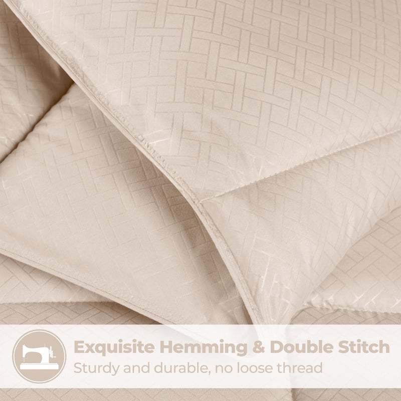 Superior Monochrome Basketweave Microfiber Down Alternative Comforter