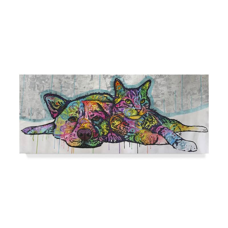 Dean Russo 'Cat And Dog Companions' Canvas Art