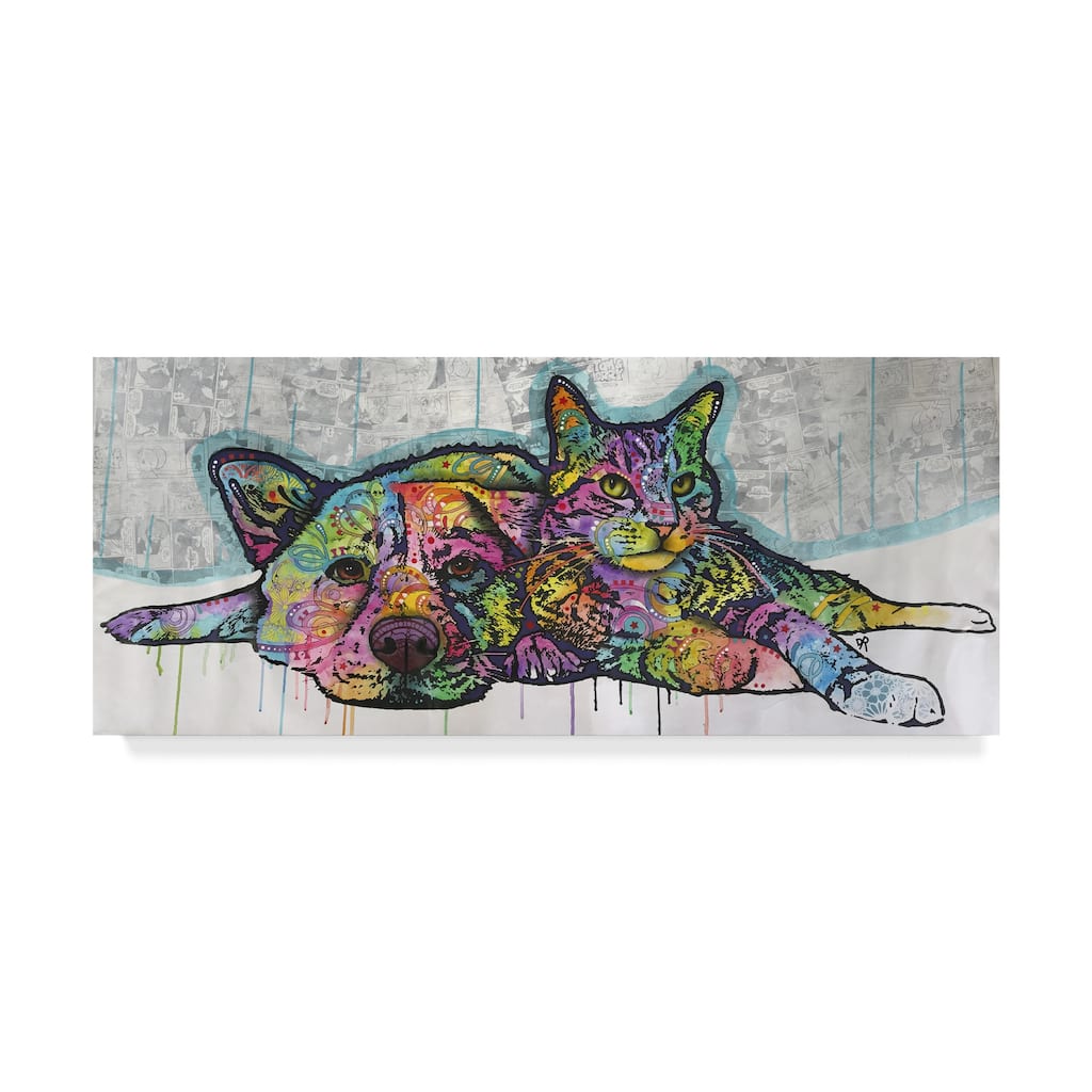 Dean Russo 'Cat And Dog Companions' Canvas Art