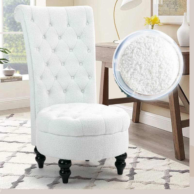 AVAWING Set of 2 Throne Royal Chair Thick Padding and Rubberwood Legs