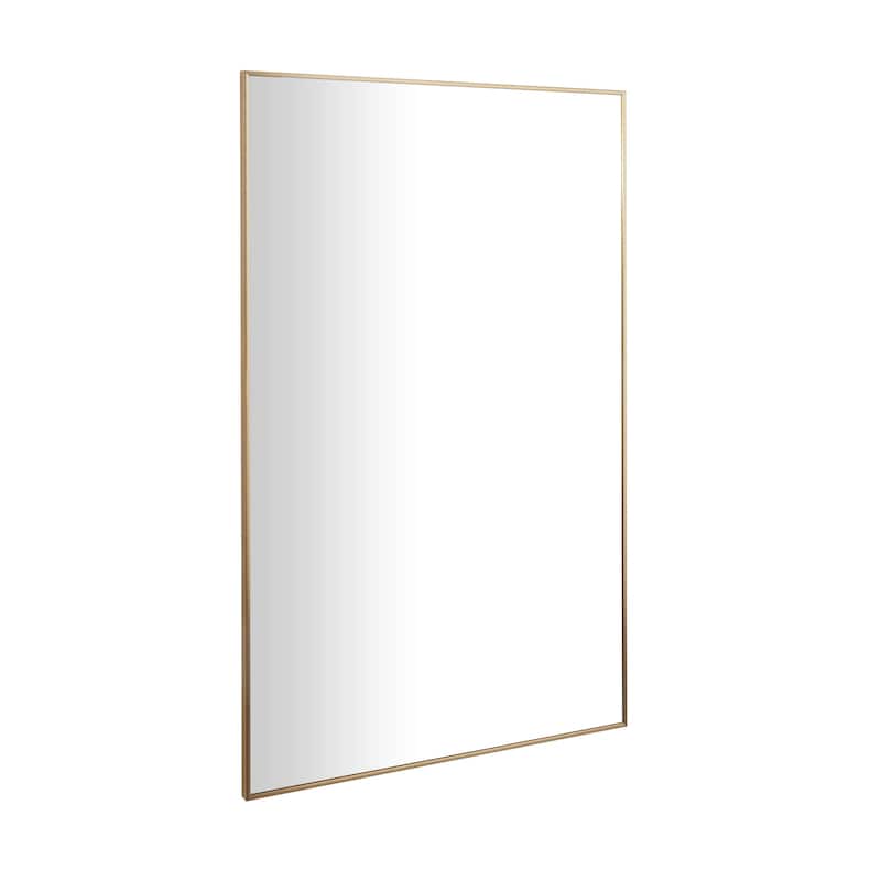Metal Minimalistic Room Wall Mirror with Thin Frame - Gold - CosmoLiving by Cosmopolitan