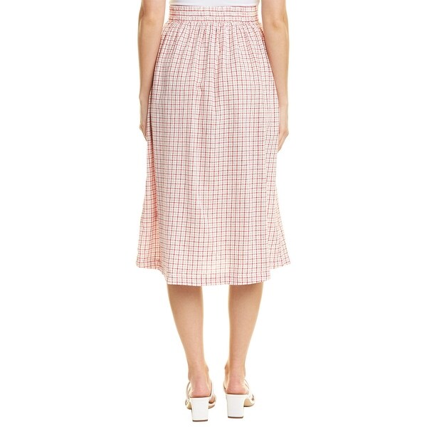 linen blend midi skirt