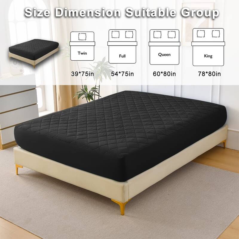 Ultra-Soft Waterproof Quilted Mattress Protector Mattress Pad Protector Cover,Multiple color(Pillowcase Not Included)