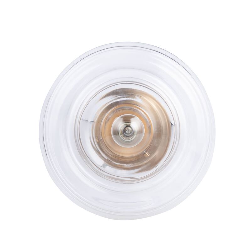 Modern Black Glass Dimmable 1-Light Semi-Flush Mount Ceiling Light