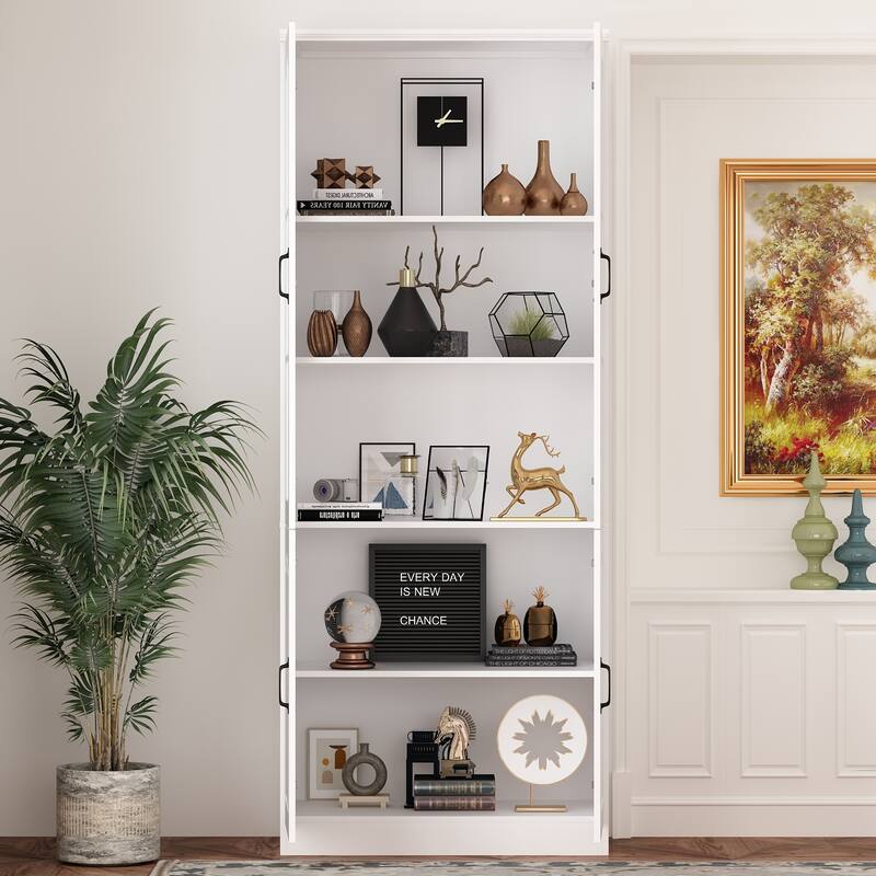 Kitchen Cabinet Clear Visibility Tempered Glass Showcase Combo Cabinet