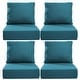 preview thumbnail 61 of 120, Gymojoy 24"x24"x6" Thick Cushions & Pillows Set - Deep Seat Indoor/Outdoor Water & Fade Resistant Peacock Blue - Four Sets