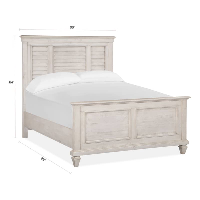 Magnussen Home Newport Alabaster Queen Shutter Panel Bed