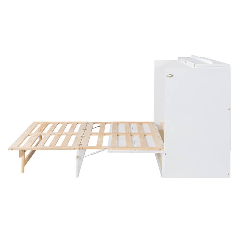 Queen Size Murphy Bed with Versatile Storage & Large Drawers