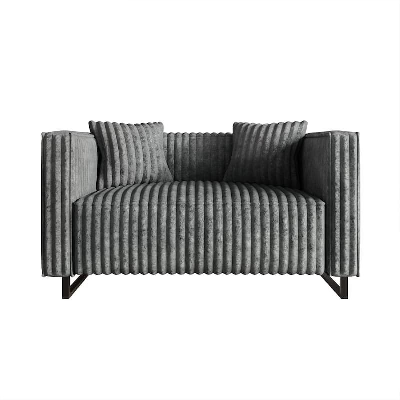 CraftPorch Mid Century Modern Upholstered Loveseat - N/A - Grey