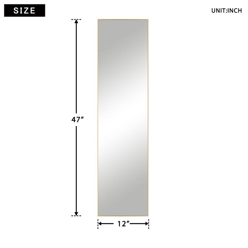 Modern Aluminum Alloy Thin Framed Full Length Floor Mirror