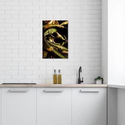 Wynwood Studio Canvas Fashion and Glam Mark Zunino - Jade and Gold Fold Gold and Modern & Contemporary Wall Art Canvas Print