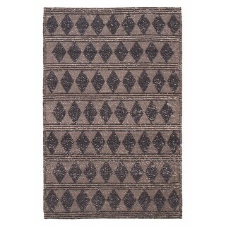 ECARPETGALLERY Braid weave Sienna Black Wool Rug - 6'0 x 9'0 - Bed Bath ...