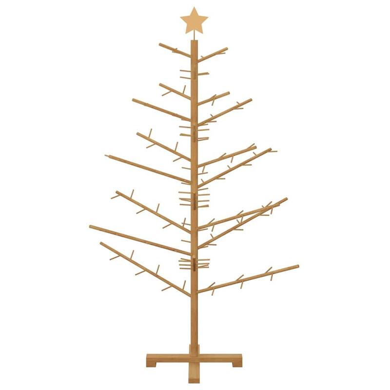 vidaXL Wooden Christmas Tree with Stand Natural/Brown Solid pine wood
