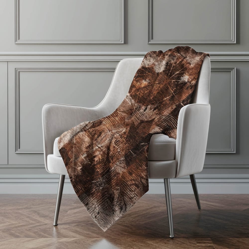 Premium Machine Washable Floral Abstract Sherpa Throw Blanket