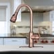 preview thumbnail 10 of 15, Copper Kitchen Faucet with Single Level handle and Pull Down Sprayer Antique Copper