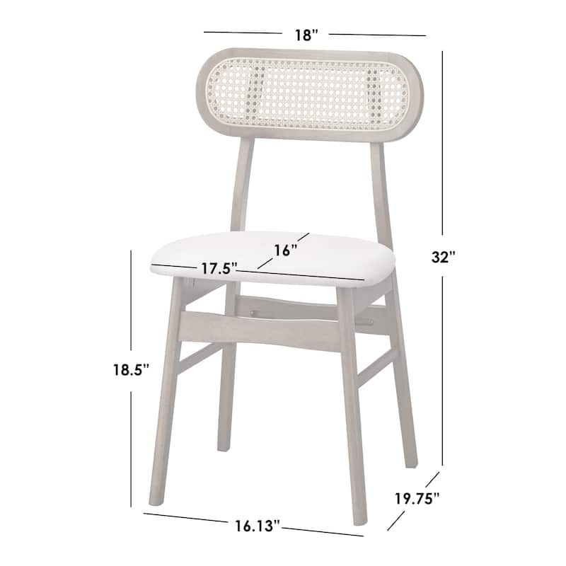 Simple Living Anika Solid Wood and Cane Dining Chair (Set of 2)