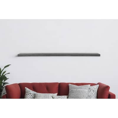 HomeRoots 75" Gray Wooden Wall Mounted Floating Shelf