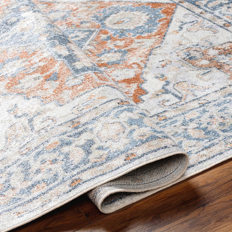 Livabliss Lillian Oriental Medallion Machine Washable Area Rug