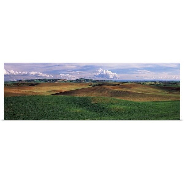 "Clouds over a rolling landscape, Palouse, Whitman County, Washington State," Poster Print