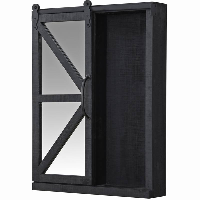 FirsTime & Co. Winona Farmhouse Barn Door Cabinet Mirror, Mirror, 21 x 5.5 x 28 in, American Designed