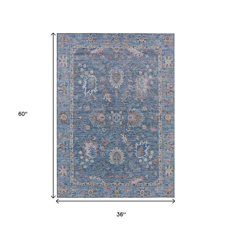 HomeRoots Floral Traditional Rectangle Outdoor Rug