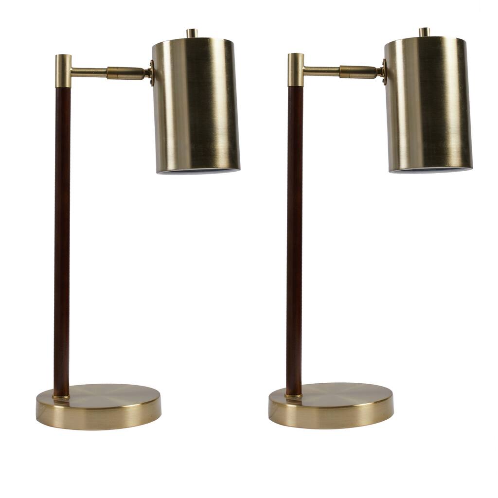 Stuart Metal and Wood Task Lamp - Set of 2