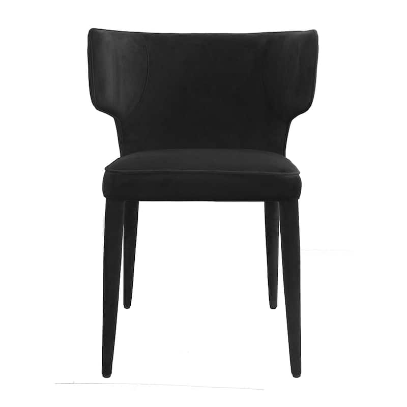 Extended Wingback Modern Dining Chair - Black