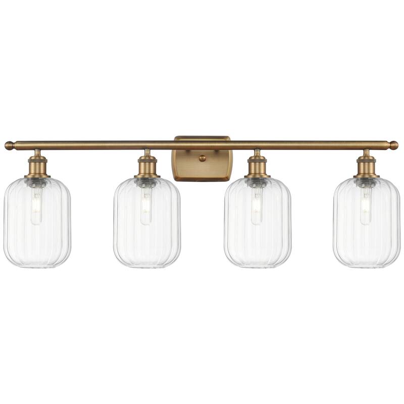 Innovations Lighting 516-4W-13-37 Preston Vanity Preston 4 Light 37" - Brushed Brass / Clear