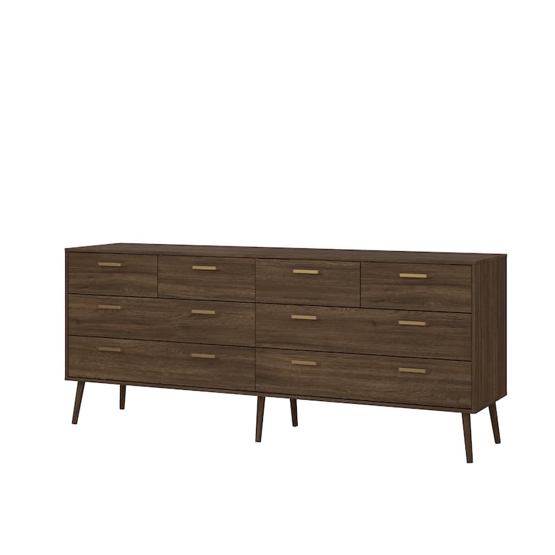 Carson Carrington Kristiansund Tone 8-Drawer Double Dresser, Mocha Oak