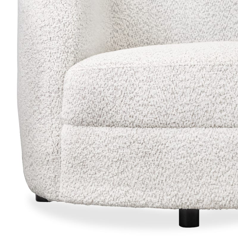 Furniture of America Ophelia Modern Curved Arms Boucle Sofa Set with Round Wooden Legs, 2-Piece or 3-Piece Options