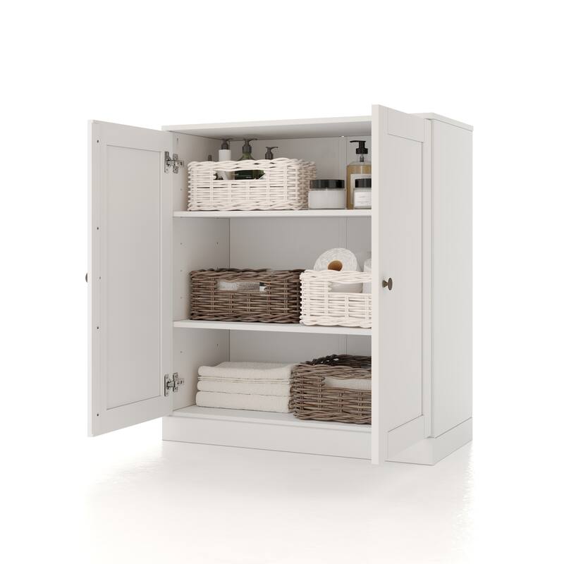Palace Imports 100% Solid Wood 32" Bathroom Storage Cabinet with Shaker Doors and Adjustable Shelves