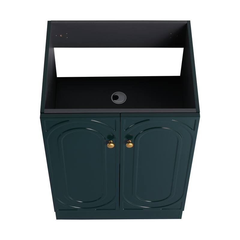 Modern 24 Inch Freestanding Bathroom Vanity Base without Sink, Storage Cabinet with Soft-Close Doors and Adjustable Shelves