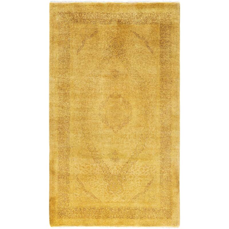 Overdyed One-of-a-Kind Hand-Knotted Area Rug - Yellow - 3' 1" x 5' 5"