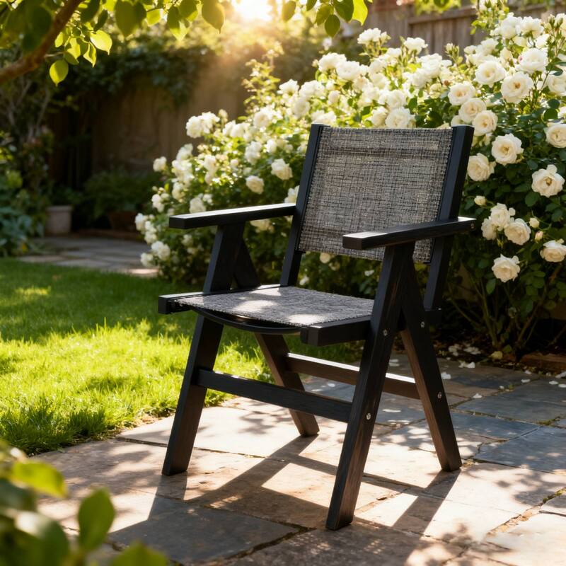 Rossetta Outdoor All-Season Woven Checkered Design Weather-Resistant Chair