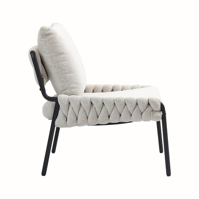 Braided Upholstery Metal Frame Chair