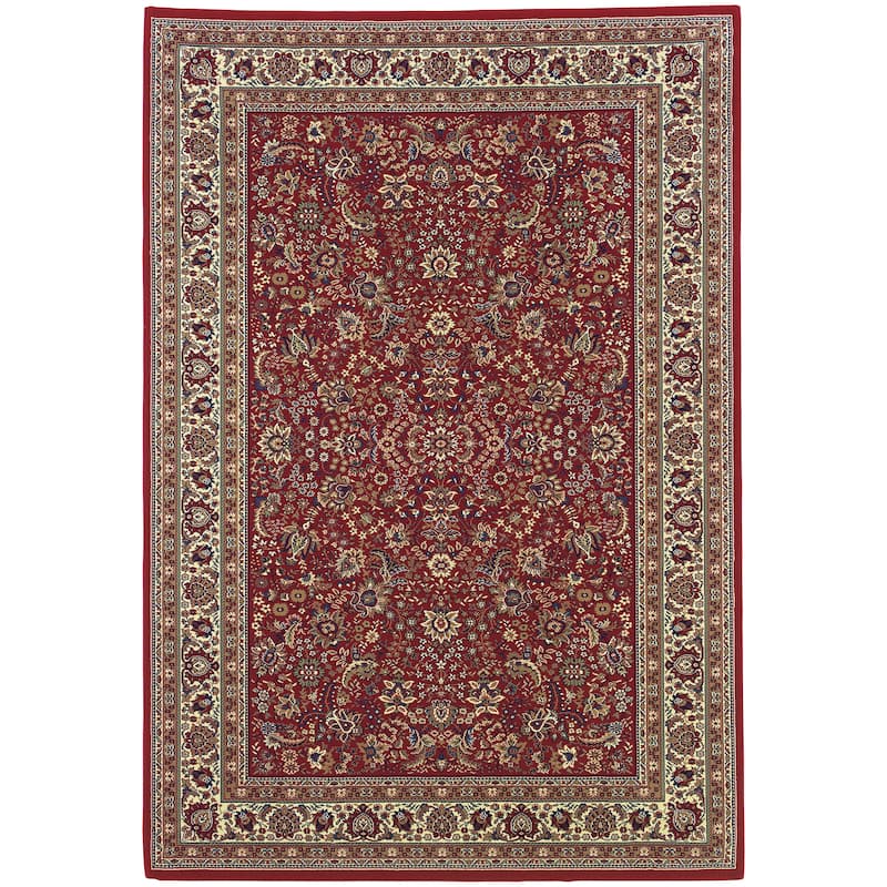 Style Haven Annapolis Traditional Floral Area Rug - 10' x 12'7" - Red/Cream - Runner/Rectangle