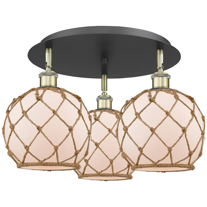 Innovations Lighting Endless Possibilities Ballston - Farmhouse Rope - 3 Light 20" Flush Mount